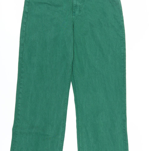 Zara Women’s Green Wide-Leg Jeans Size 14