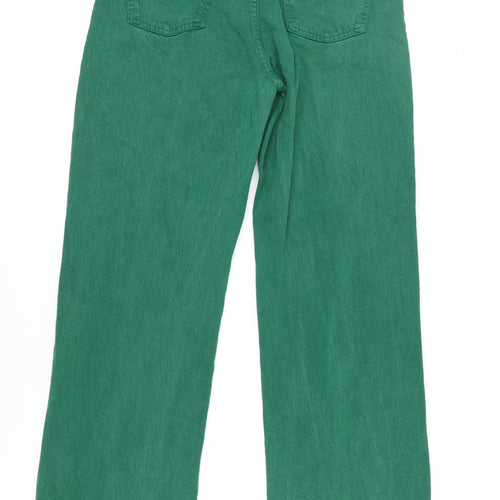 Zara Women’s Green Wide-Leg Jeans Size 14