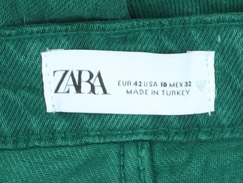 Zara Women’s Green Wide-Leg Jeans Size 14