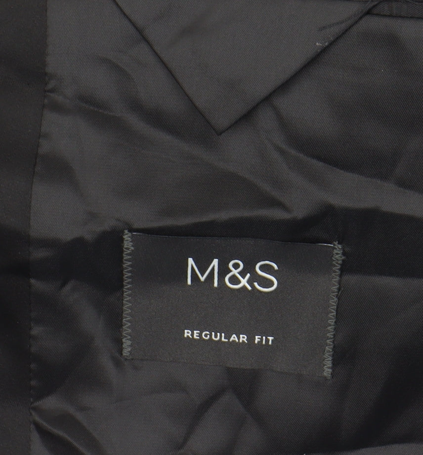 Marks and Spencer Men's Black Tuxedo Blazer - Size 48S