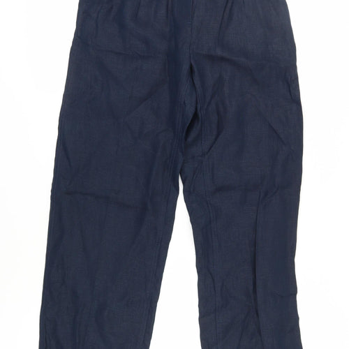 Marks & Spencer Women's Blue Linen Trousers Size 6