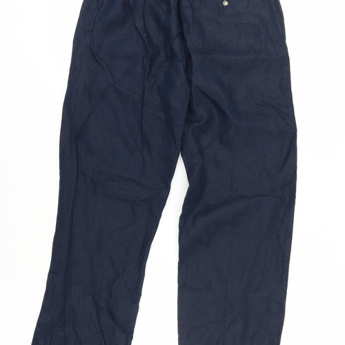 Marks & Spencer Women's Blue Linen Trousers Size 6