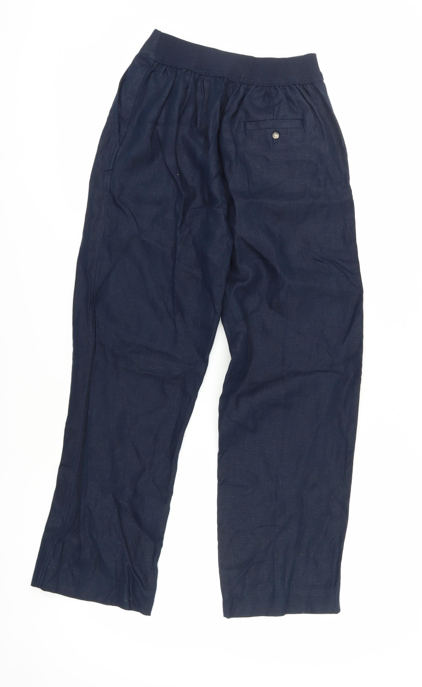 Marks & Spencer Women's Blue Linen Trousers Size 6