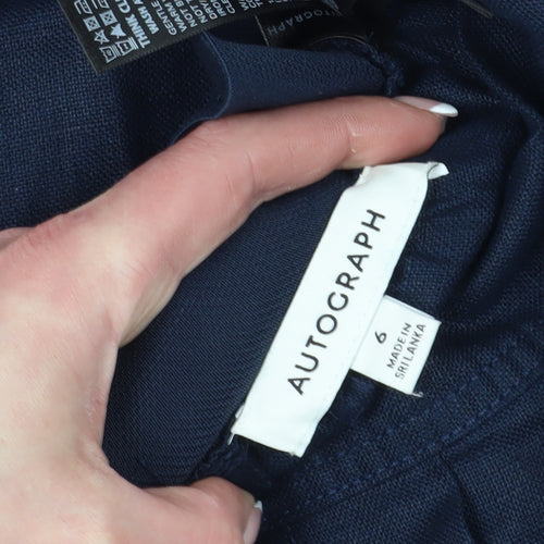 Marks & Spencer Women's Blue Linen Trousers Size 6