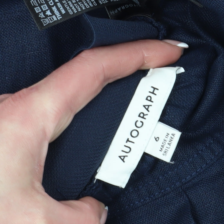 Marks & Spencer Women's Blue Linen Trousers Size 6