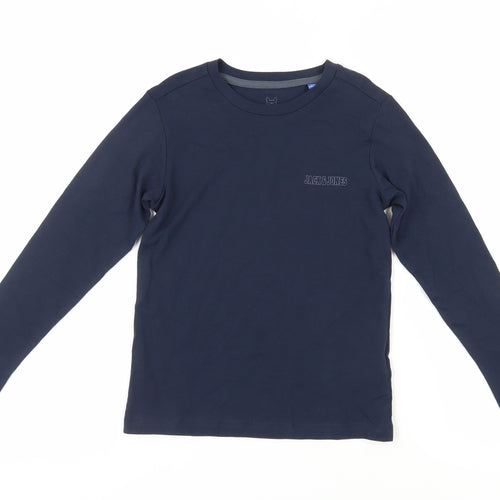 Jack & Jones Boys Blue Cotton Long Sleeve Pullover Top