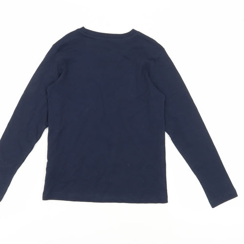 Jack & Jones Boys Blue Cotton Long Sleeve Pullover Top