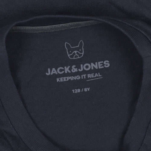 Jack & Jones Boys Blue Cotton Long Sleeve Pullover Top
