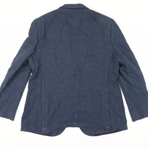 Marks and Spencer Men's Blue Wool Tweed Blazer, 46 Regular