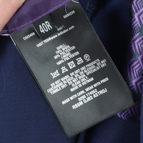 Ted Baker Men's Blue Blazer, 40R, Formal Jacket