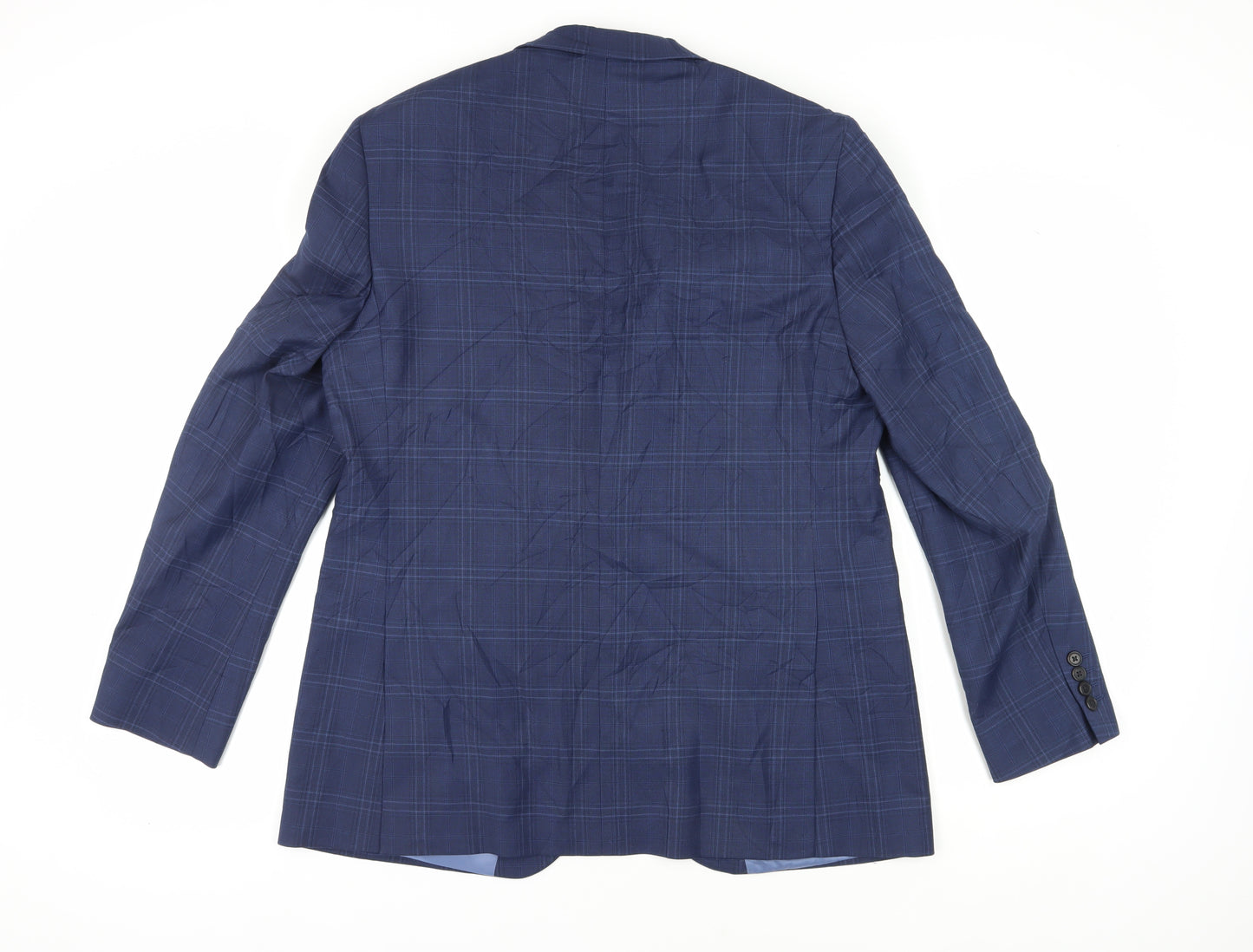 Marks and Spencer Men's Blue Check Slim Fit Blazer 44R