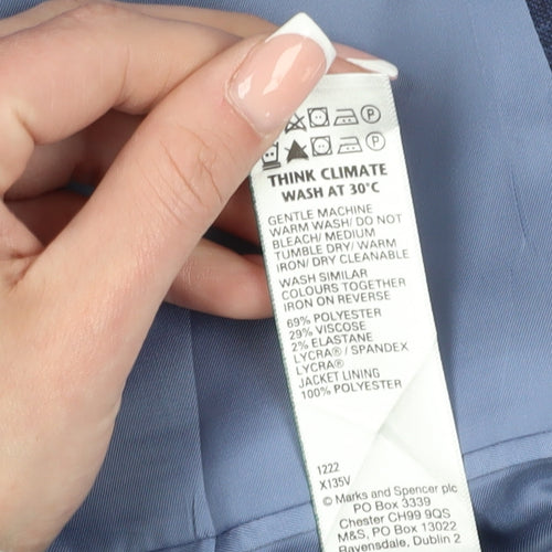 Marks and Spencer Men's Blue Check Slim Fit Blazer 44R