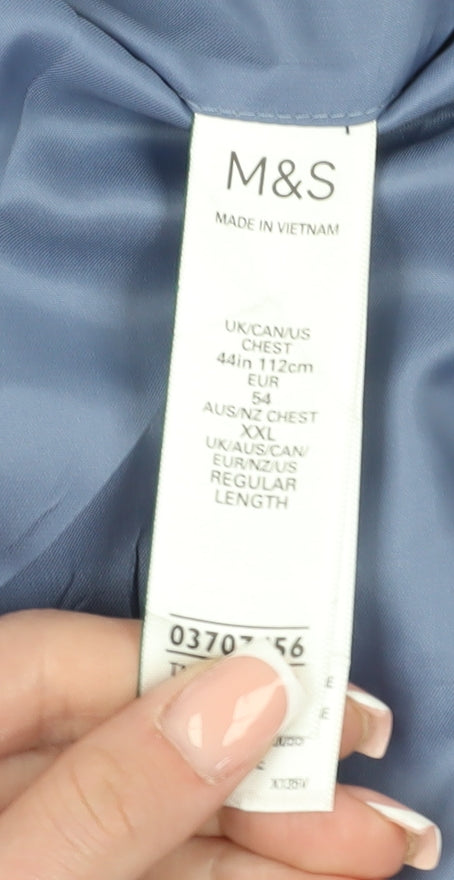 Marks and Spencer Men's Blue Check Slim Fit Blazer 44R