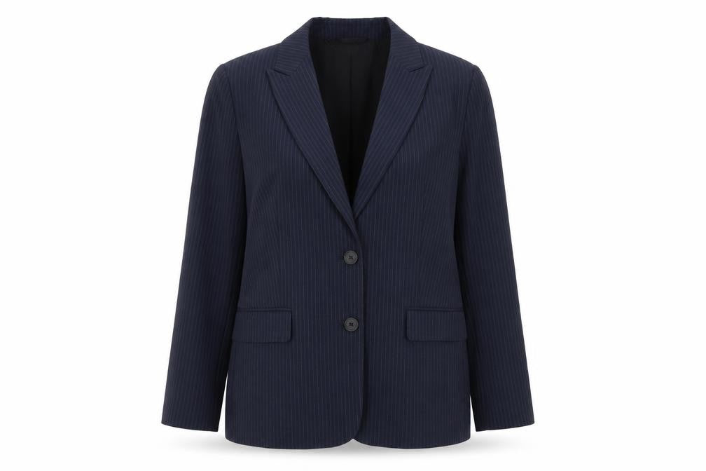 Front view of Marks & Spencer Women's Black Pinstripe Blazer, size 14