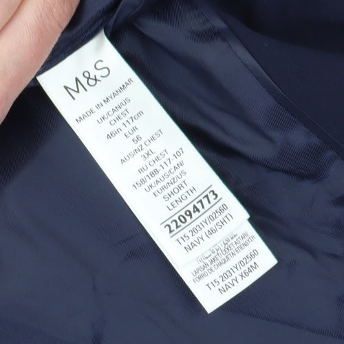 Marks and Spencer Men's Blue Blazer 46S