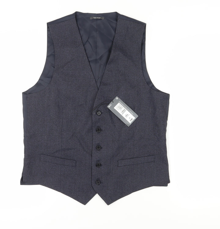 Marks and Spencer Men's Blue Waistcoat 40 Regular Fit