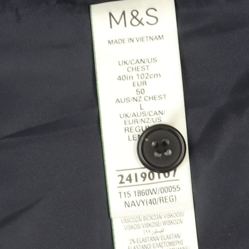 Marks and Spencer Men's Blue Waistcoat 40 Regular Fit