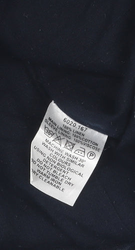 Ken Women's Blue Linen Blazer - Size 12, Regular Fit
