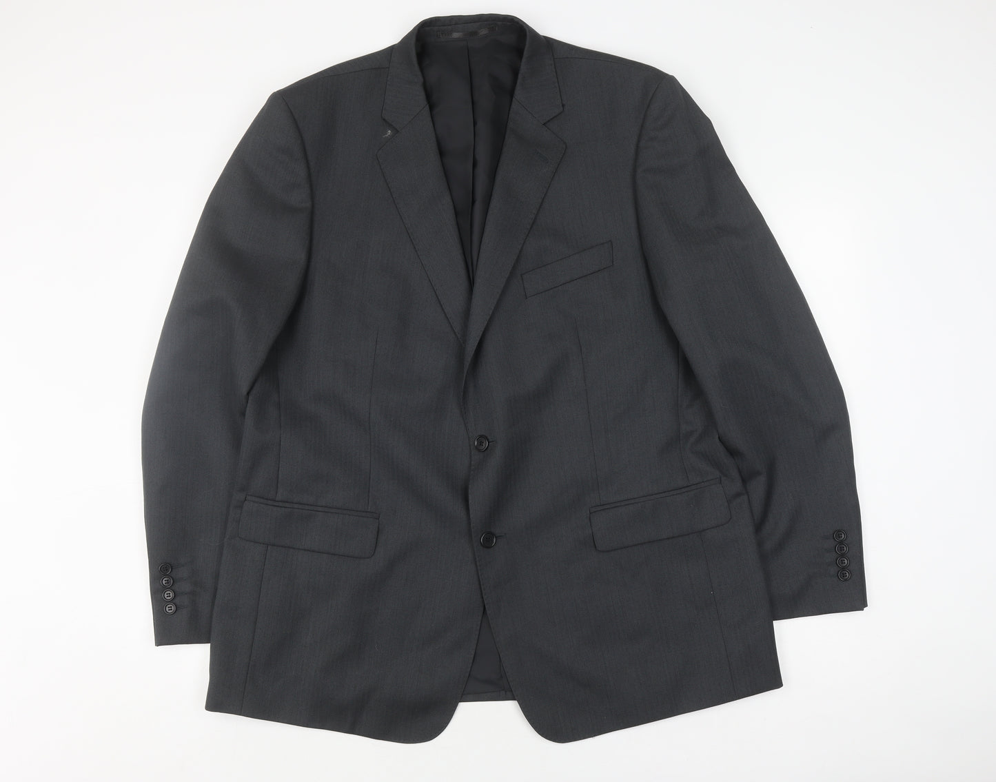 Magee Men's Grey Wool Suit Jacket, Size 46R, Formal Wear