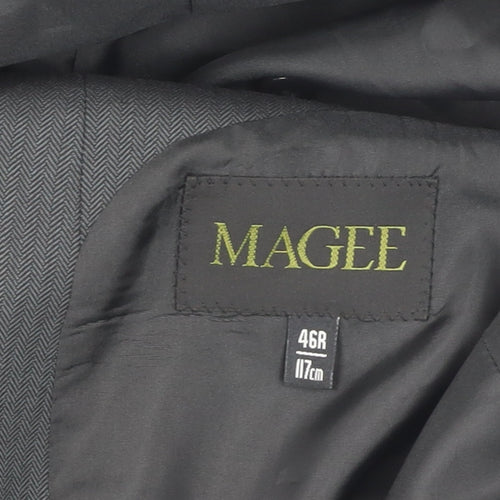 Magee Men's Grey Wool Suit Jacket, Size 46R, Formal Wear