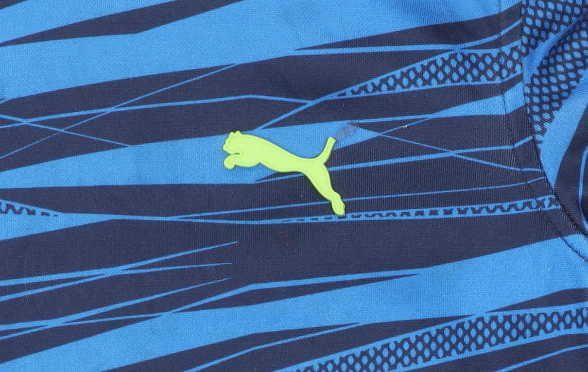 Puma Boys Blue Pullover Hoodie, Graphic Print, Size S