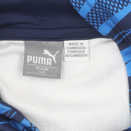 Puma Boys Blue Pullover Hoodie, Graphic Print, Size S