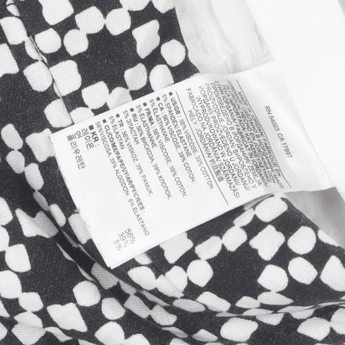 Banana Republic Women's Black Geometric Trousers, Size S