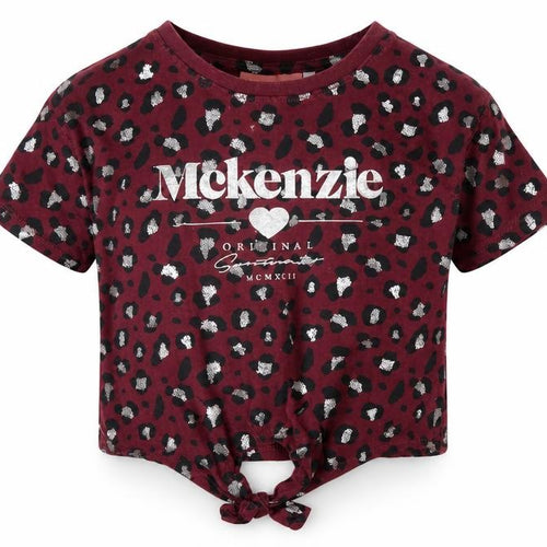 McKenzie Girls Red Cropped Animal Print T-Shirt 5-6 Years