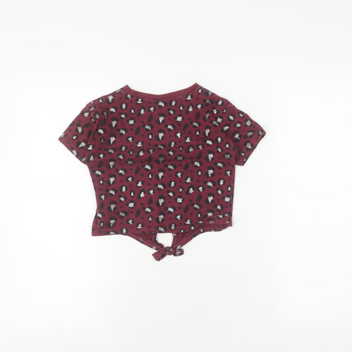 McKenzie Girls Red Cropped Animal Print T-Shirt 5-6 Years