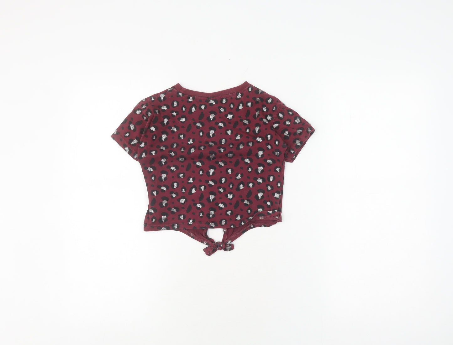 McKenzie Girls Red Cropped Animal Print T-Shirt 5-6 Years