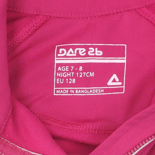 Dare 2b Girls Pink Hoodie, Size 7-8, Lightweight Fleece Jacket