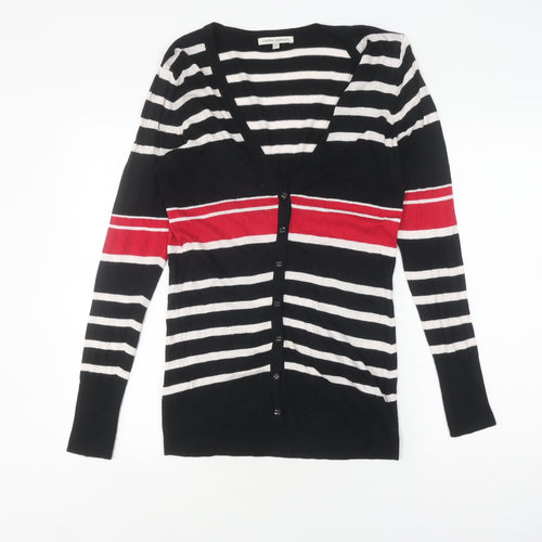 Laura Ashley Women's Black Striped Cardigan Size 14
