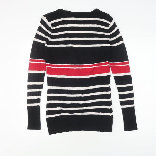 Laura Ashley Women's Black Striped Cardigan Size 14