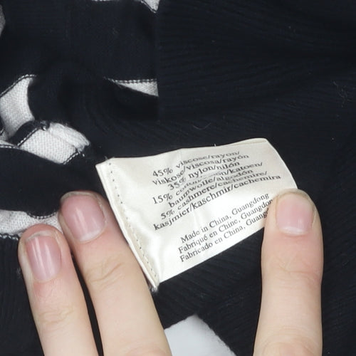 Laura Ashley Women's Black Striped Cardigan Size 14