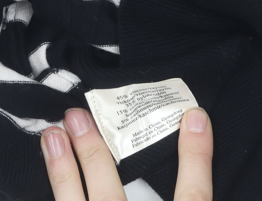 Laura Ashley Women's Black Striped Cardigan Size 14