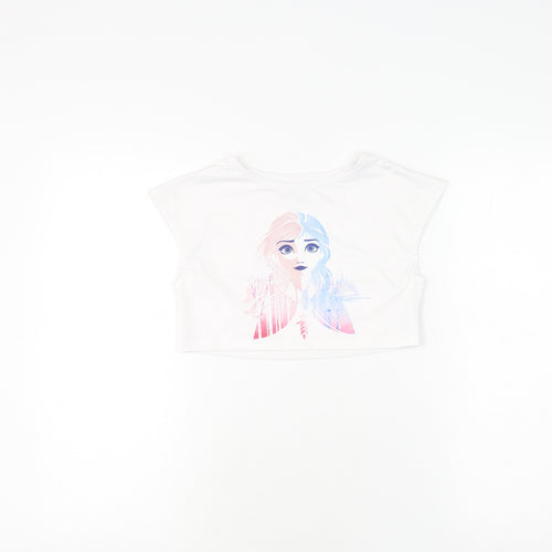 Disney Frozen II Cropped White T-Shirt for Girls 2-3 Years