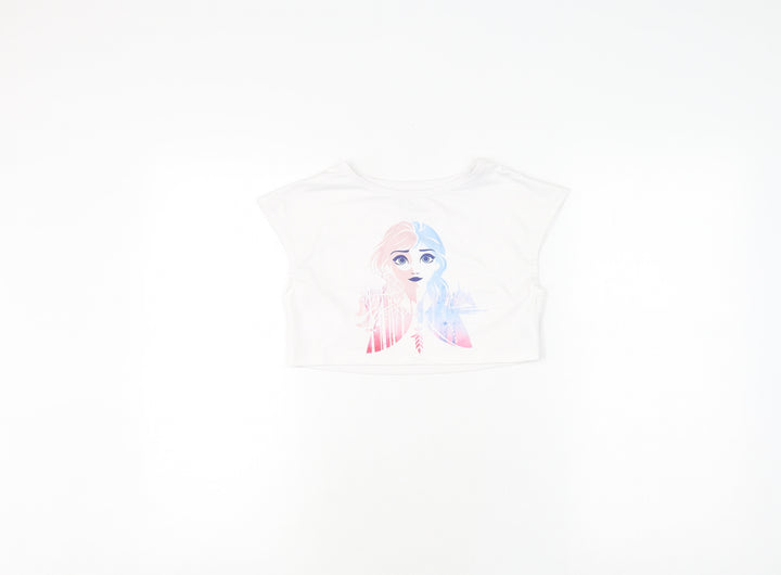 Disney Frozen II Cropped White T-Shirt for Girls 2-3 Years
