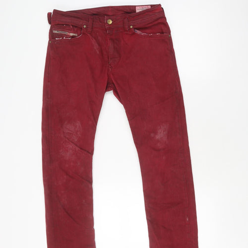 Diesel Women's Red Skinny Denim Jeggings W30