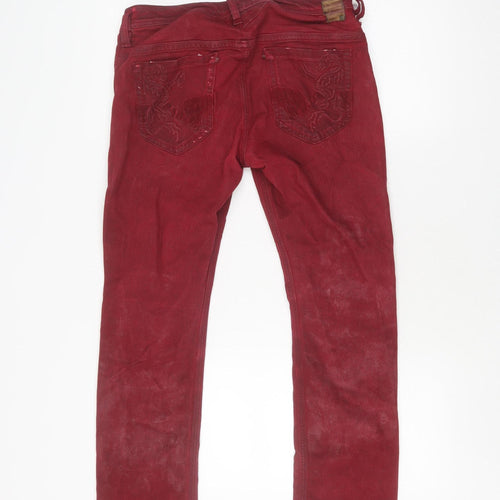 Diesel Women's Red Skinny Denim Jeggings W30