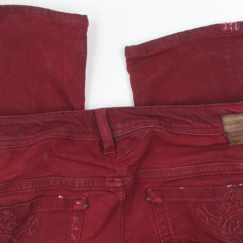 Diesel Women's Red Skinny Denim Jeggings W30