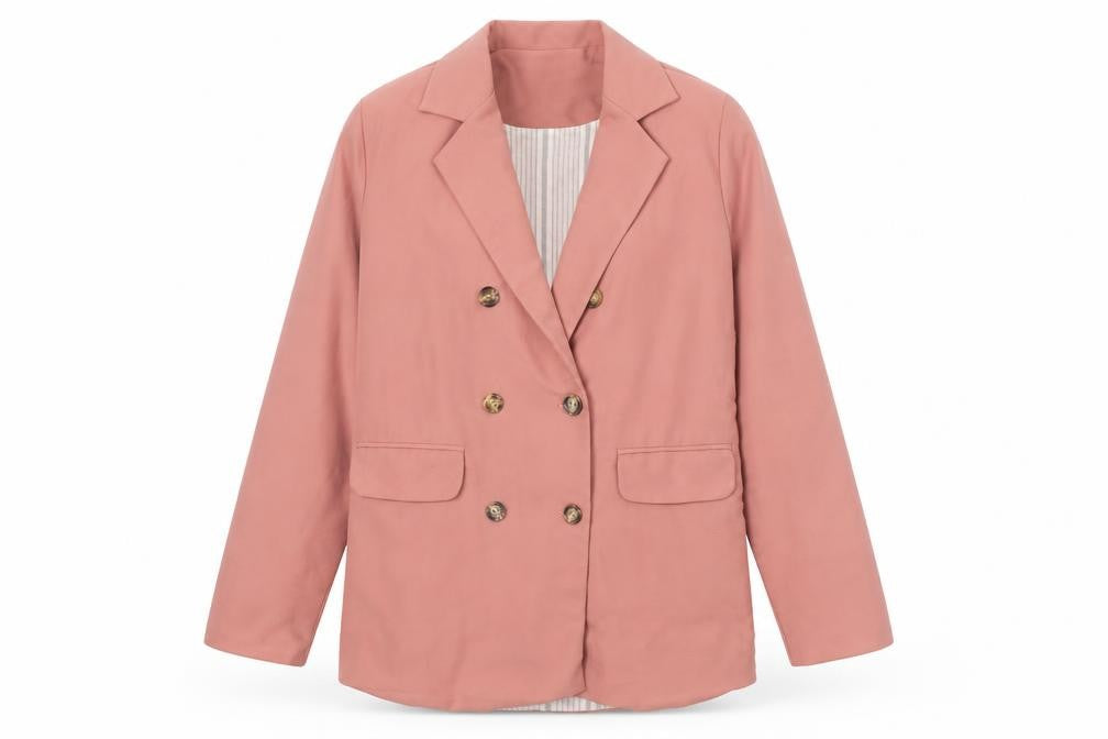 Front view of Helly Women's Pink Blazer, S, Casual Workwear Classic
