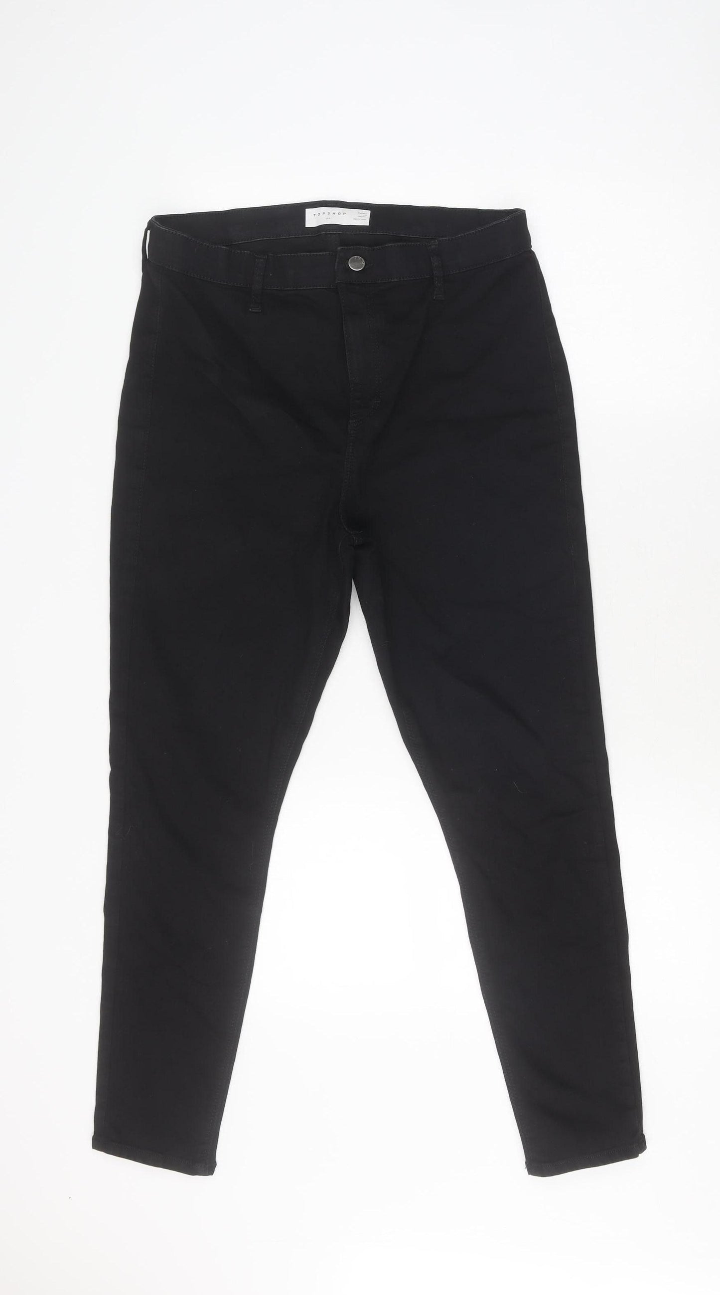 Topshop Women's Skinny Black Joni Jeans, Size 16