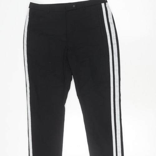 Stradivarius Women's Black Jogger Trousers Size 12