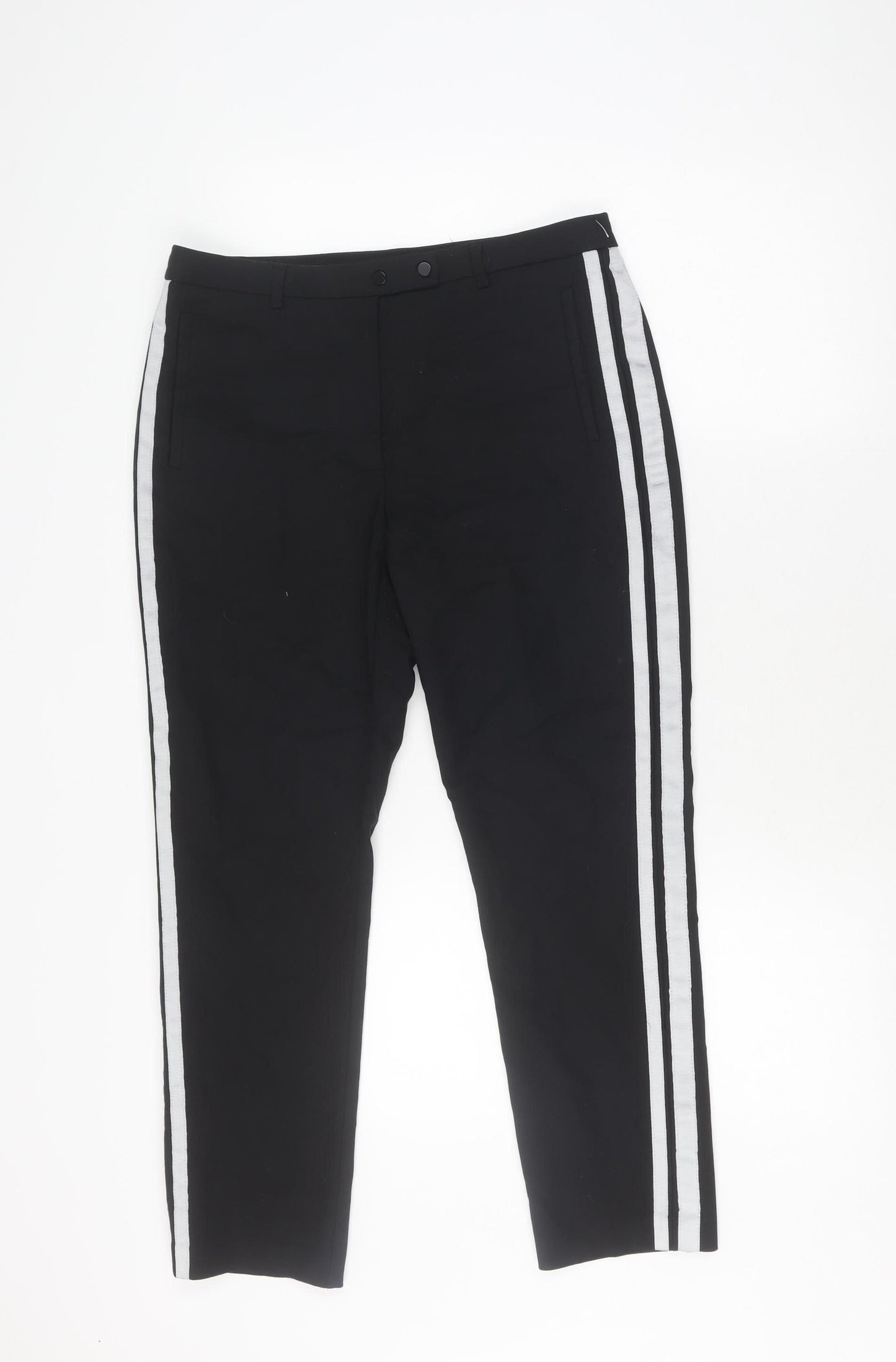 Stradivarius Women's Black Jogger Trousers Size 12