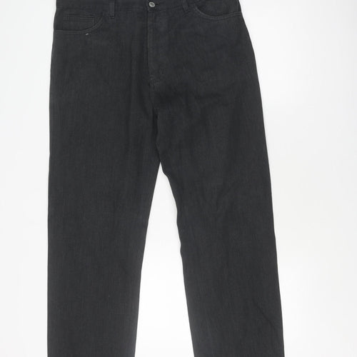 Fume Unisex Black Cotton Straight Trousers 36