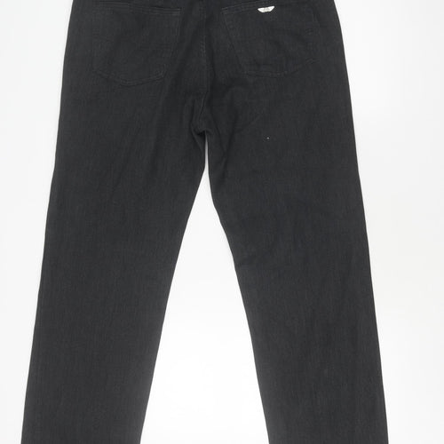Fume Unisex Black Cotton Straight Trousers 36