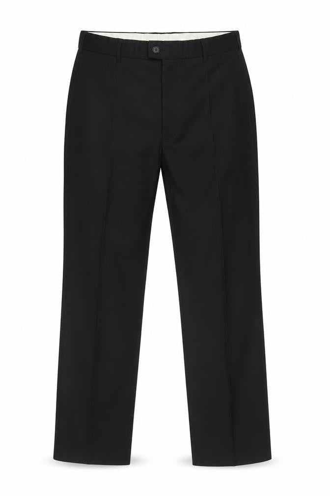 Front view of Burton Black Men's Dress Pants 38R Regular Fit