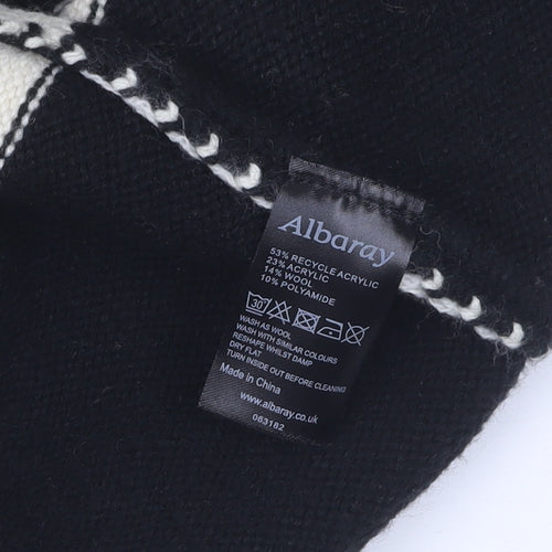 Albaray Women's Black Striped Roll Neck Jumper Size 12