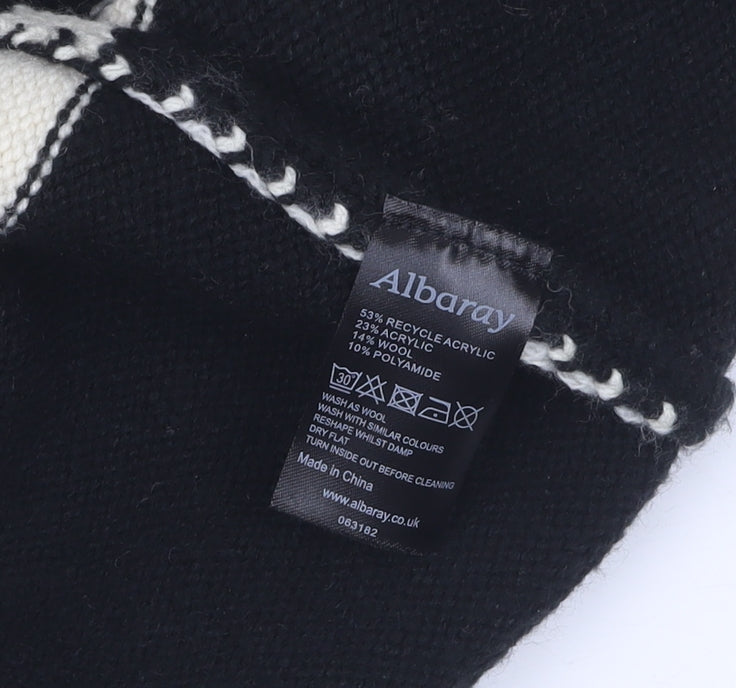 Albaray Women's Black Striped Roll Neck Jumper Size 12