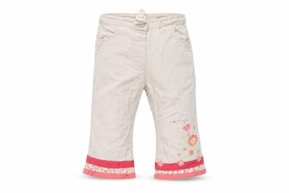 Mothercare Girls Beige Cropped Trousers, 18 Months, Elastic Waist